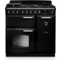 Rangemaster Classic Deluxe - Gloss Black/Chrome Range Cooker - 90cm Dual Fuel - A Energy Rated