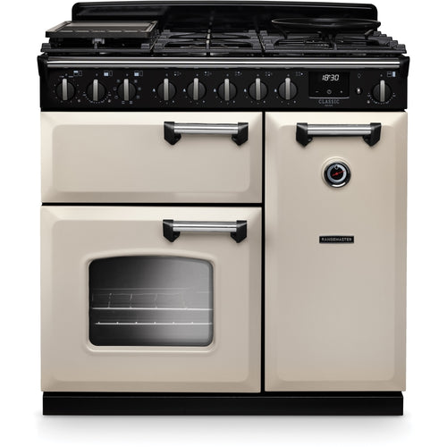 Rangemaster CLDL90DFPPCR/CM1 - Cream 90cm Dual Fuel Range Cooker - A Energy Rated