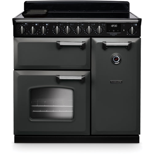 Rangemaster CLDL90EIPSLT/CM1 - Slate/Chrome 90cm Range Cooker - Induction Hob - A Energy Rating