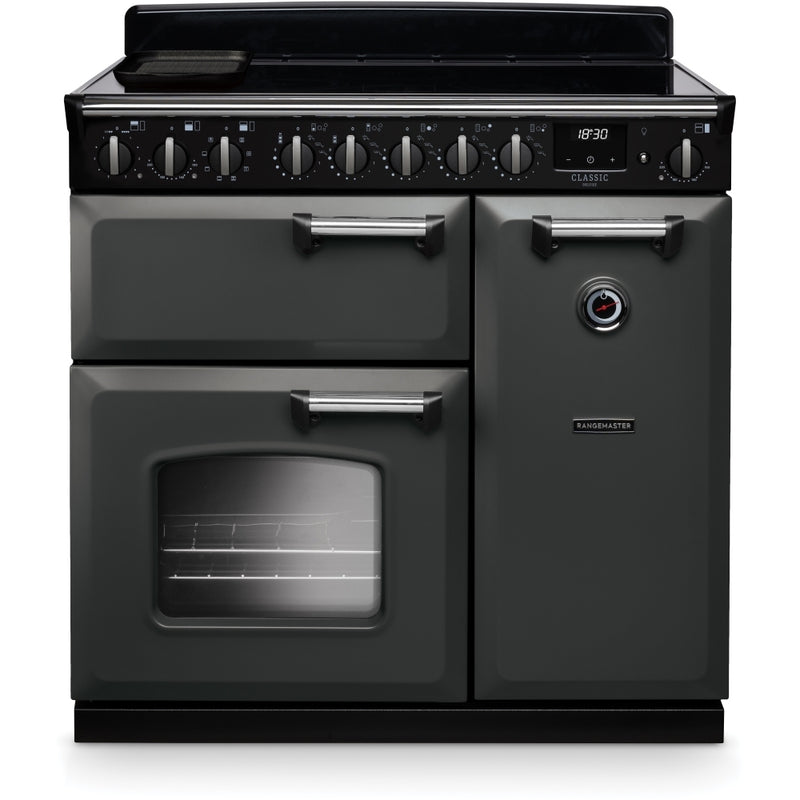 Rangemaster CLDL90EIPSLT/CM1 - Slate/Chrome 90cm Range Cooker - Induction Hob - A Energy Rating