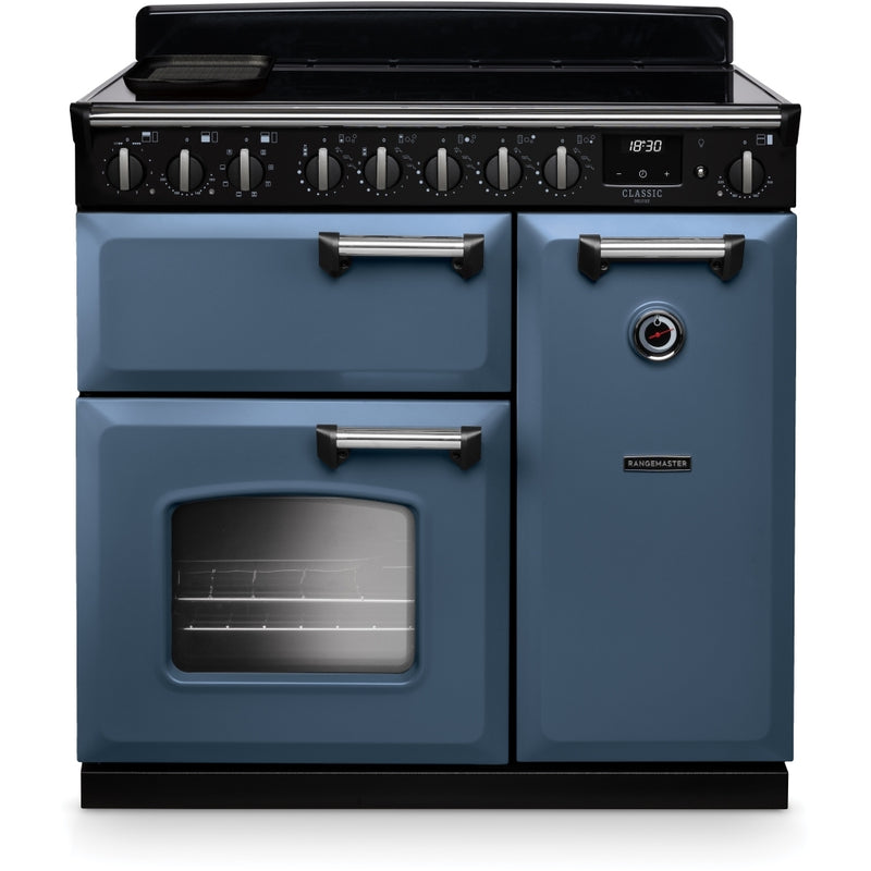 Rangemaster Classic Deluxe CLDL90EIPSTB/CM1 - Blue 90cm Range Cooker - Induction Hob - A Energy Rating