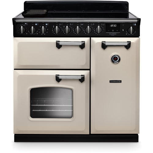 Rangemaster CLDL90EIPPCR/CM1 - Pale Cream/Chrome 90cm Range Cooker - Induction - A Energy Rated