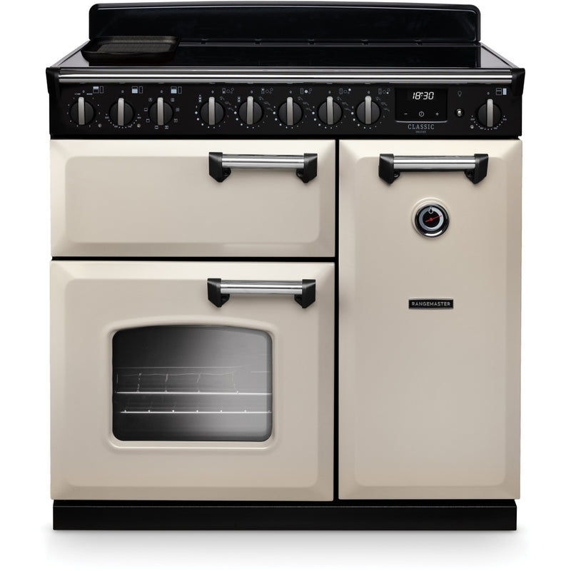 Rangemaster CLDL90EIPPCR/CM1 - Pale Cream/Chrome 90cm Range Cooker - Induction - A Energy Rated