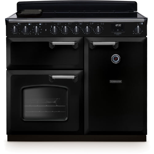 Rangemaster CLDL100EIPGBL/CM1 - Black/Chrome 100cm Range Cooker - Induction - A Rated