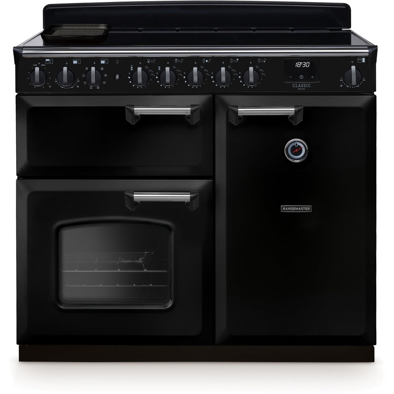 Rangemaster CLDL100EIPGBL/CM1 - Black/Chrome 100cm Range Cooker - Induction - A Rated