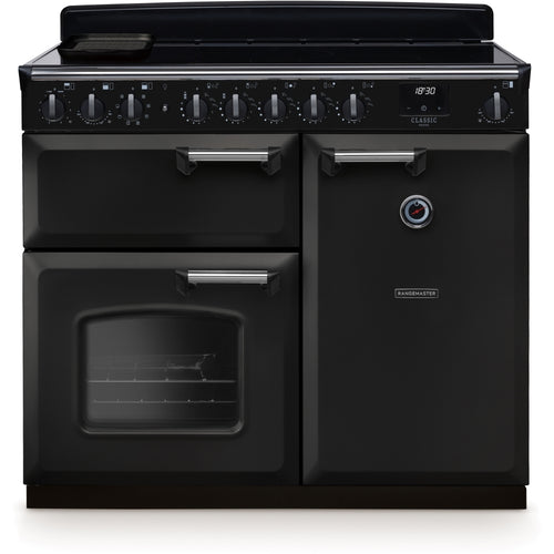 Rangemaster CLDL100EIPCBL/CM1 - Charcoal Black/Chrome 100cm Range Cooker - Induction - A Rated