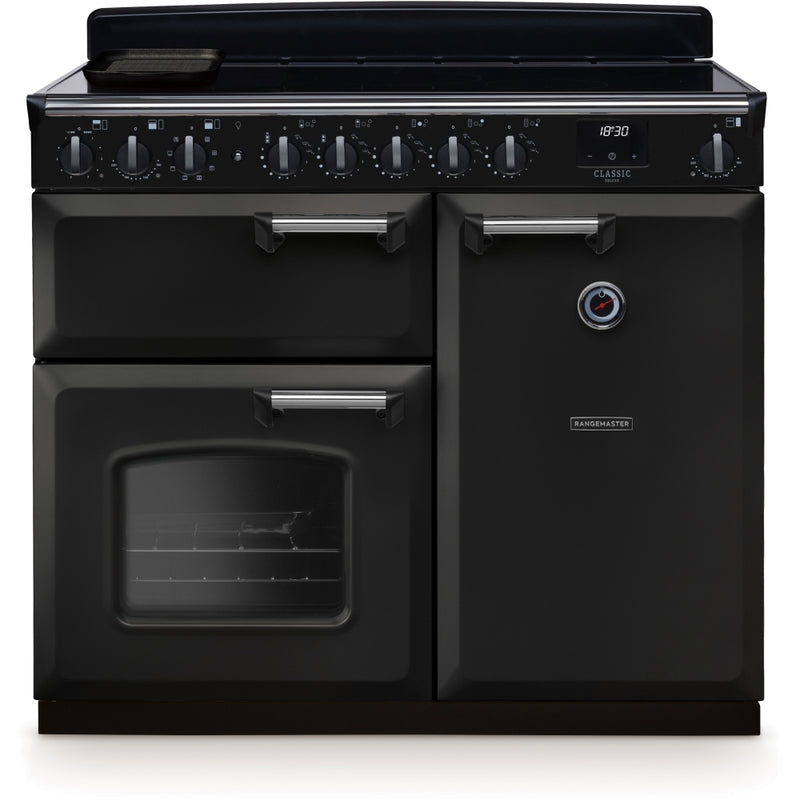 Rangemaster CLDL100EIPCBL/CM1 - Charcoal Black/Chrome 100cm Range Cooker - Induction - A Rated