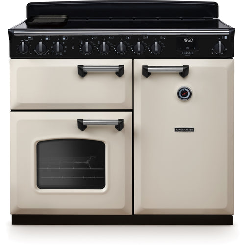 Rangemaster CLDL100EIPPCR/CM1 - Pale Cream/Chrome 100cm Range Cooker - Induction - A Rated