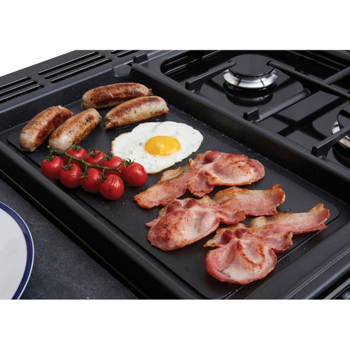 Rangemaster CLDLO110DFPCBL/CM1 Classic Deluxe - Charcoal Black/Chrome Range Cooker - Dual Fuel - 110cm