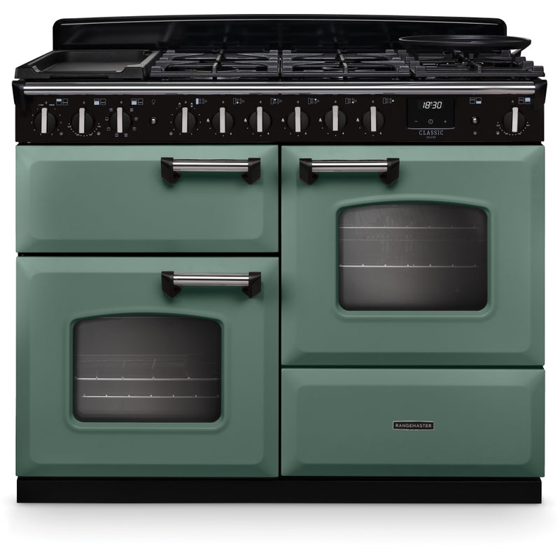 Rangemaster CLDLO110DFPMGR/CM1 - Mineral Green 110cm Dual Fuel Range Cooker - A Rated
