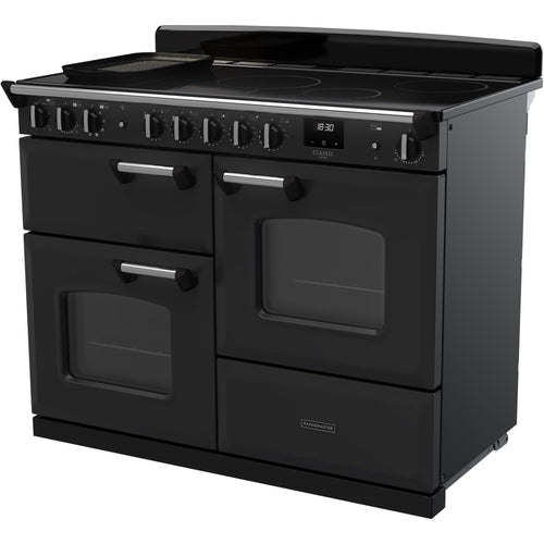 Rangemaster Classic Deluxe - Charcoal Black/Chrome Range Cooker - 110cm Induction - A Energy