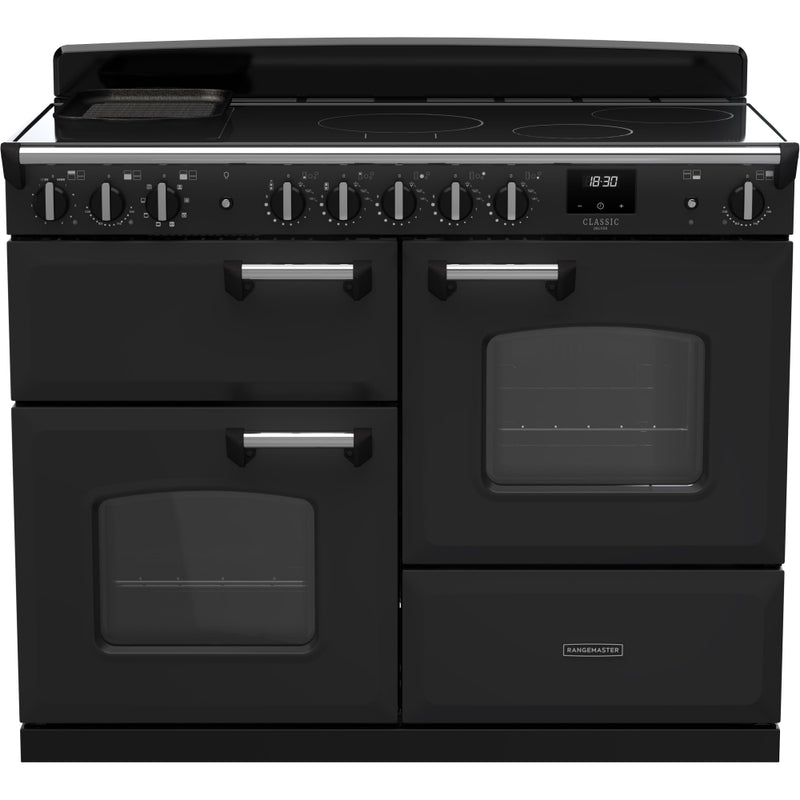Rangemaster Classic Deluxe - Charcoal Black/Chrome Range Cooker - 110cm Induction - A Energy