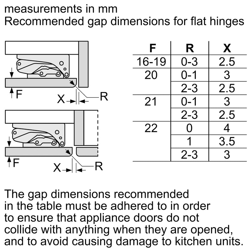 Bosch Series 4 GUN21VFE0G - Built Under Frost Free Freezer with Fixed Hinge Door - E energy