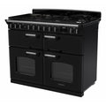 Rangemaster Classic Deluxe CLDLB110DFPGBL/CM1 - Black/Chrome Dual Fuel Range Cooker - 110cm - A Rated