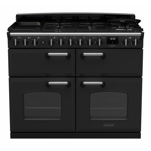 Rangemaster CLDLB110DFPCBL/CM1 - Charcoal Black 110cm Range Cooker - Dual Fuel