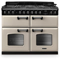Rangemaster CLDLB110DFPPCR/CM1 Classic Deluxe - Pale Cream/Chrome Range Cooker - Dual Fuel - 110cm
