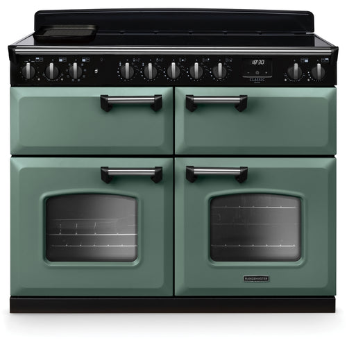 Rangemaster CLDLB110EIPMGR/CM1 - Mineral Green/Chrome Range Cooker - 5 Zone Induction - A Energy