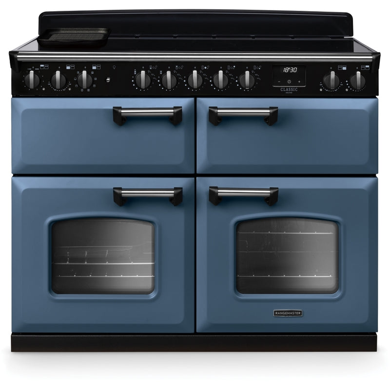 Rangemaster CLDLB110EIPSTB/CM1 - Stone Blue/Chrome 110cm Range Cooker - Induction - A Rated