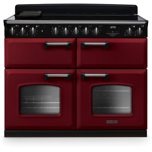Rangemaster CLDLB110EIPBOR/CM1 - Bordeaux/Chrome Range Cooker - 110cm Dual Cavity - A Rated