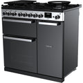 Rangemaster EDDL90DFGBLK/CM1 Edge Deluxe 90cm Dual Fuel Black Glass/Chrome