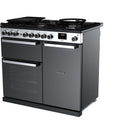 Rangemaster EDDL100DFGBLK/CM1 Edge Deluxe 100cm Dual Fuel Black Glass/Chrome