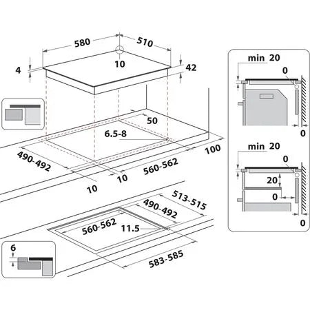 Indesit RI 161 C - Black 4 Zone Ceramic Hob