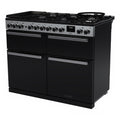 Rangemaster EDDLB110DFGBLK/CM1 Edge Deluxe 110cm BC Dual Fuel Black Glass/Chrome