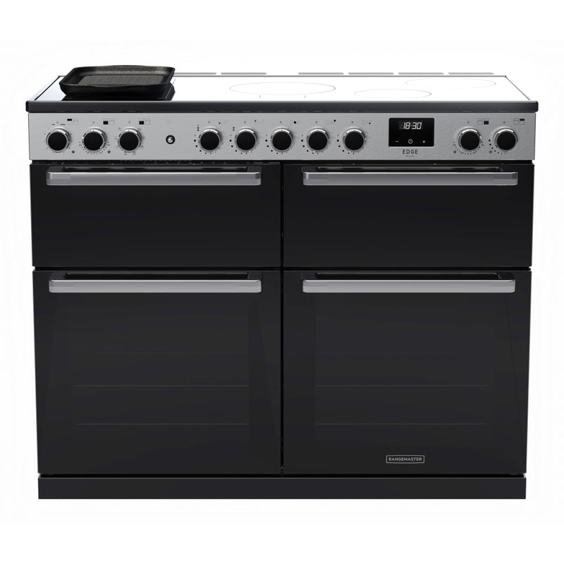 Rangemaster EDDLB110EIGBLK/CM1 Edge Deluxe 110cm BC Induction Black Glass/Chrome