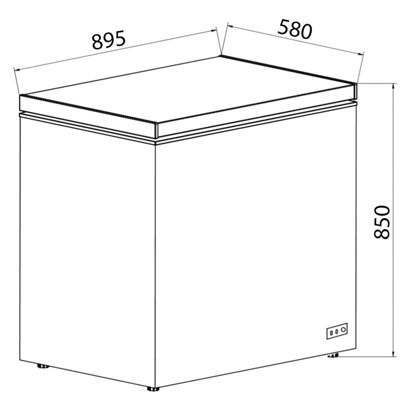 sia CHF200B - Black Chest Manual Defrost Freezer - F energy