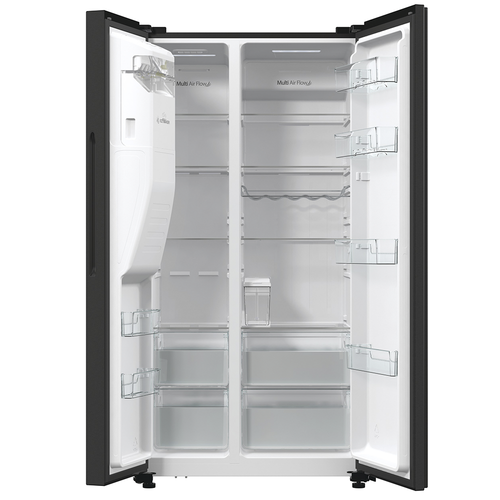 Hisense RS5P535NTFDUK - Black Steel American Fridge Freezer - 566L - Ice & Water