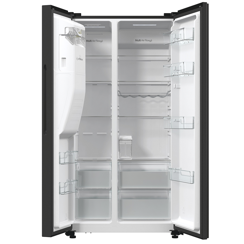 Hisense RS5P535NTFDUK - Black Steel American Fridge Freezer - 566L - Ice & Water