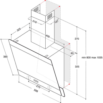 Indesit IHVP 65F LM K - Black Extractor Hood - 60cm - A++ Energy