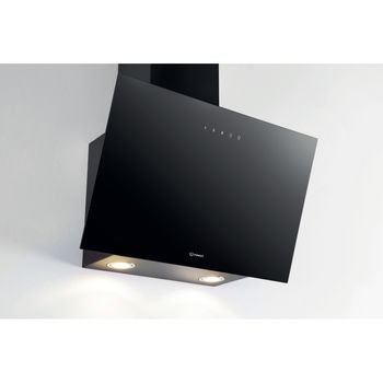 Indesit IHVP 62F LT K - Black Cooker Hood - 60cm Wide - LED Lighting