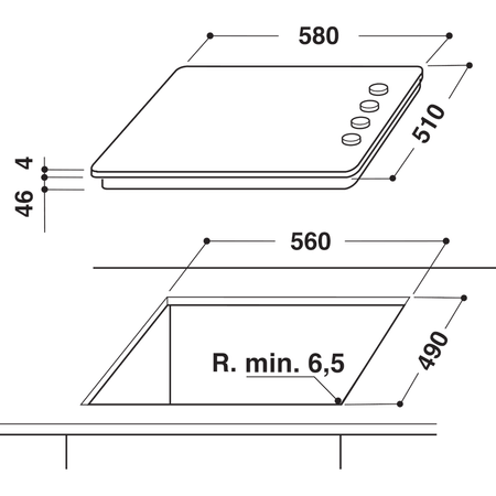 Indesit RI 860 C - Black 4 Zone Ceramic Hob