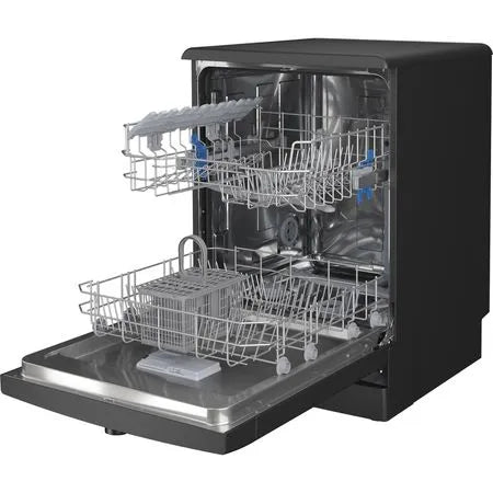 Indesit D2F HK26 B UK - Black Freestanding Dishwasher - E energy