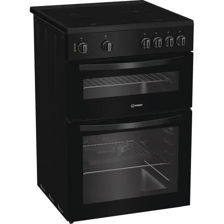 Indesit ITE6VMB - Black Electric Cooker - 60cm Ceramic Hob - A Rated