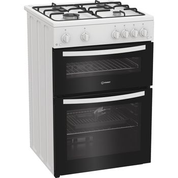 Indesit IDG6GW - White 60cm Gas Double Cooker - A+ Energy