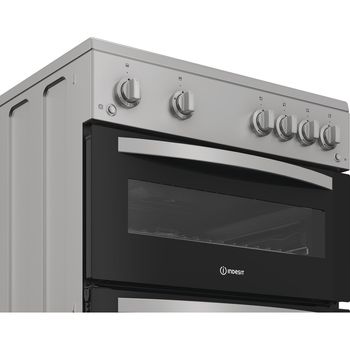 Indesit IDG6GS - Silver 60cm Gas Double Cooker - A+ Energy Rating