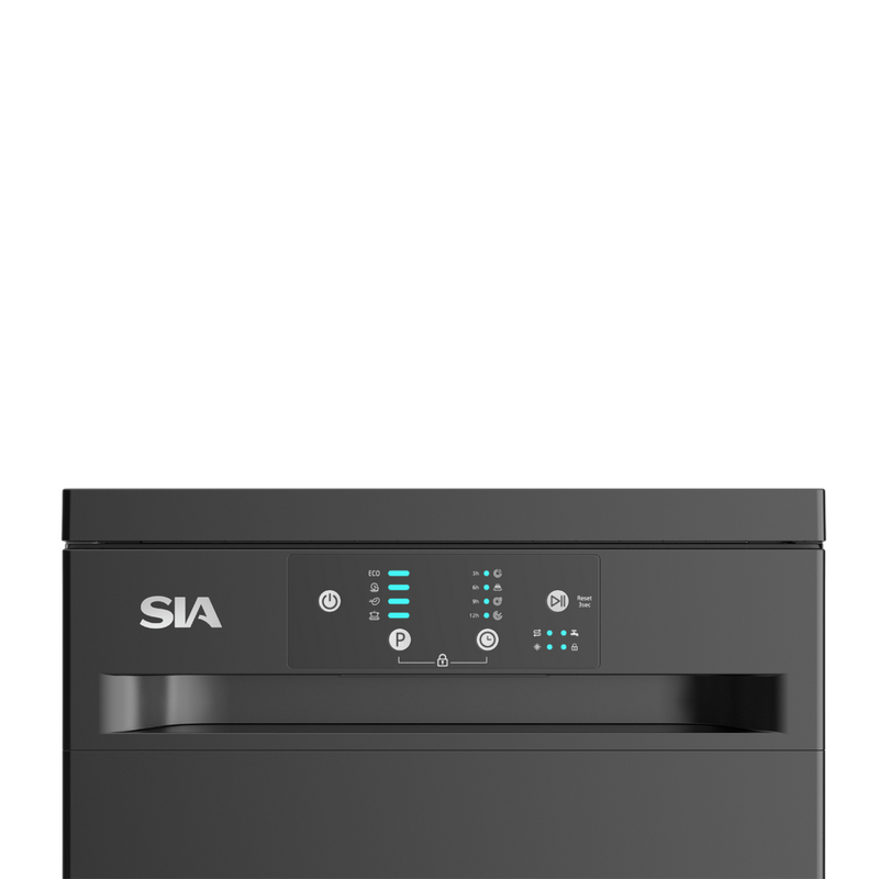 SIA SFSD459BL - Black 45cm Dishwasher - 9 Place Settings - E Energy Rating