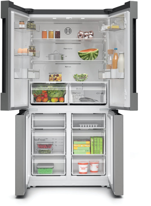 Bosch Series 4 KFN96VPEAG - Stainless Steel Frost Free American Fridge Freezer - E energy