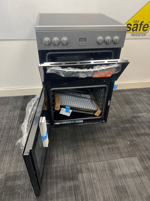 Indesit IDE6VDCS1 - Silver Electric Double Cooker - 60cm Ceramic Hob - A Energy - Unboxed