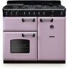 Rangemaster Classic Deluxe - Heather/Chrome 100cm Dual Fuel Range Cooker - Triple Oven - A Rated