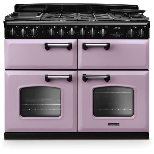 Rangemaster CLDLB110DFPHTH/CM1 - Heather/Chrome Range Cooker - Dual Fuel - A Energy Rating