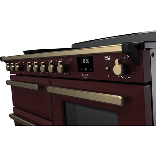 Rangemaster ESDLO110EIPBOR/AB1 Estel Deluxe 110cm Induction Bordeaux/Antique Brass