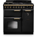 Rangemaster CLDL90DFPCBL/AB1 - Black Dual Fuel Range Cooker - 90cm - A Energy
