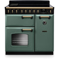 Rangemaster CLDL90EIPMGR/AB1 - Mineral Green/Antique Brass 90cm Range Cooker - Induction - A Energy