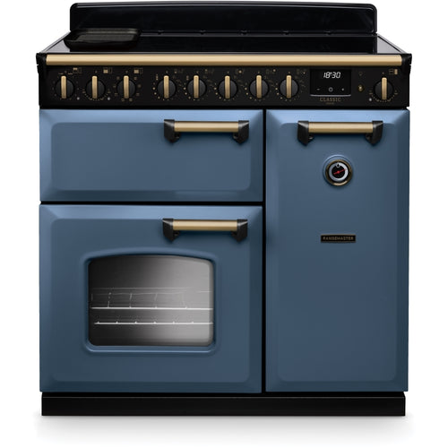 Rangemaster Classic Deluxe - Stone Blue 90cm Induction Range Cooker - A Energy