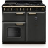Rangemaster CLDL100DFPSLT/AB1 - Slate/Antique Brass 100cm Range Cooker - Dual Fuel - A+++ to D energy