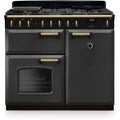 Rangemaster CLDL100DFPSLT/AB1 - Slate/Antique Brass 100cm Range Cooker - Dual Fuel - A+++ to D energy