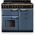 Rangemaster CLDL100DFPSTB/AB1 - Stone Blue/Antique Brass 100cm Dual Fuel Range Cooker - A Energy Rating
